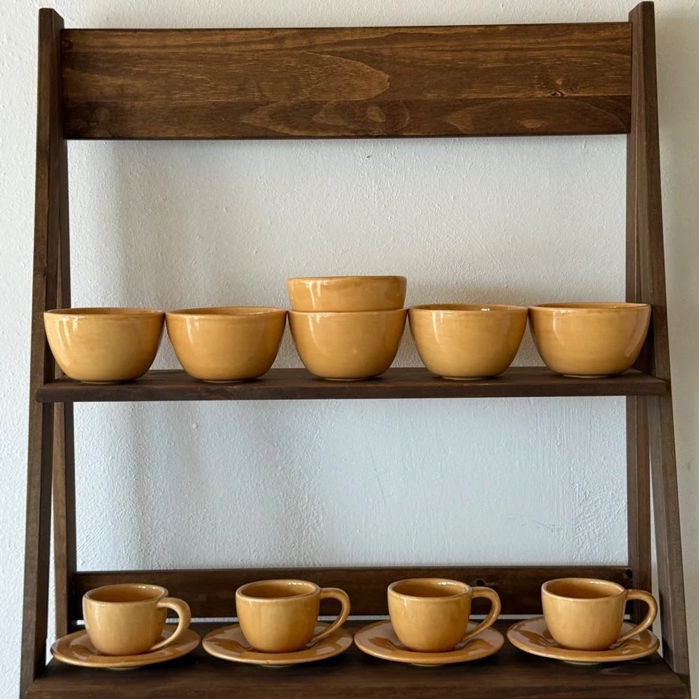 Vintage Pottery Barn‎ Sausalito Amber Cereal Bowl Set 6pc Mexico